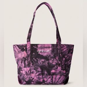 Victoria’s Secret Pink Classic Canvas Tote Bag 💕 Chill Raspberry Tie-dye 💕 NWT